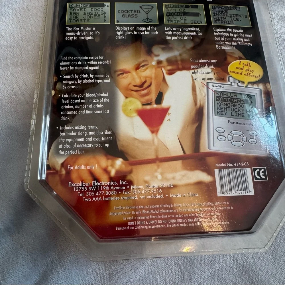 Excalibur BarMaster Deluxe Drink Recipe Assistant‎ NIB 1000+ Recipes